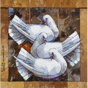 Iqbal Durrani, 18 x 18 Inch, Oil on Canvas, Figurative Painting, AC-IQD-320
